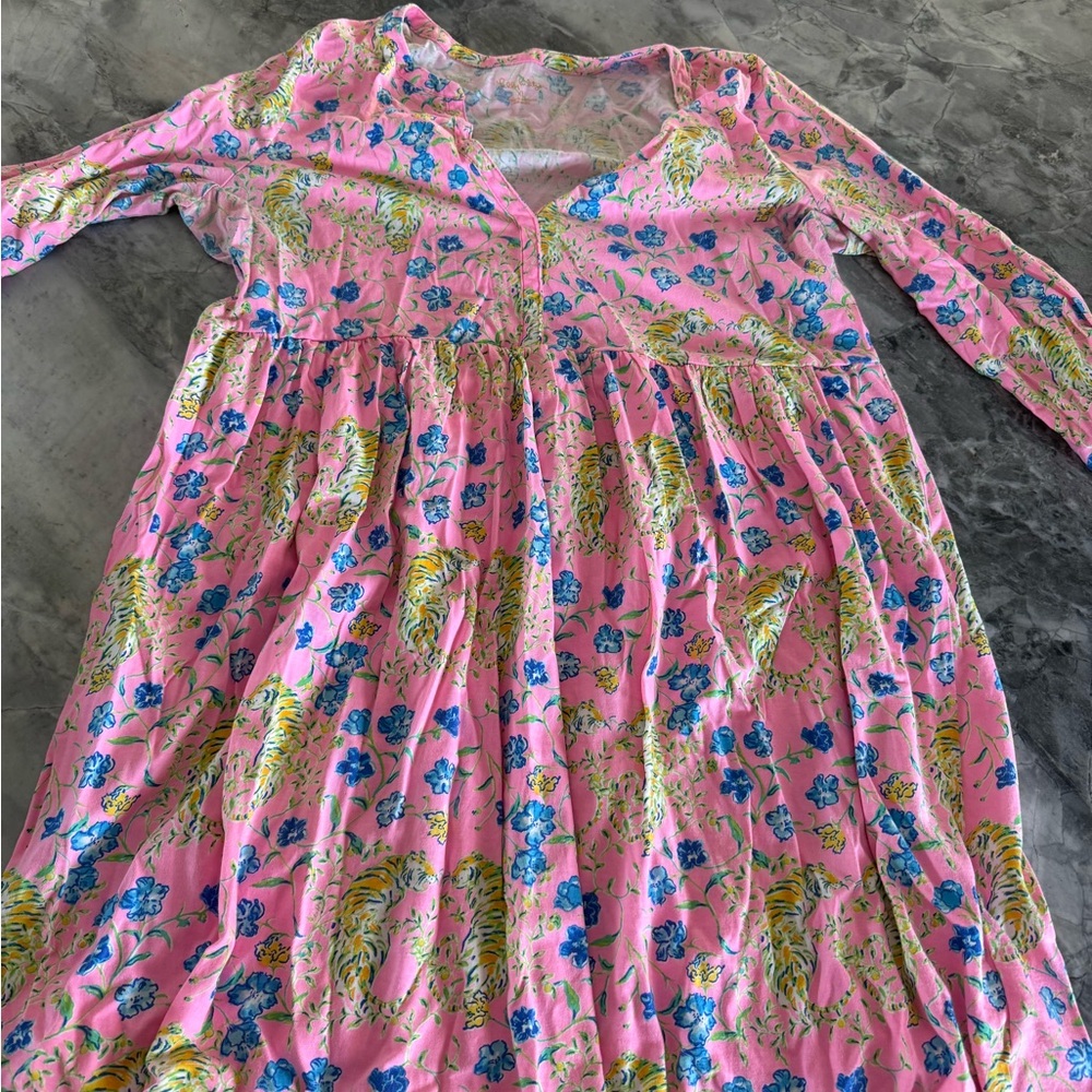 Lilly Pulitzer Loran Dress Prosecco Pink Tigress Garden Sz XL